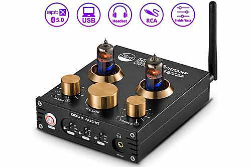 DOUK AUDIO P1 真空管プリアンプ USB DAC ヘッドフォンアンプ Amazon.co.jp: Douk Audio P1 PLUS 2CH Bluetooth JAN5654